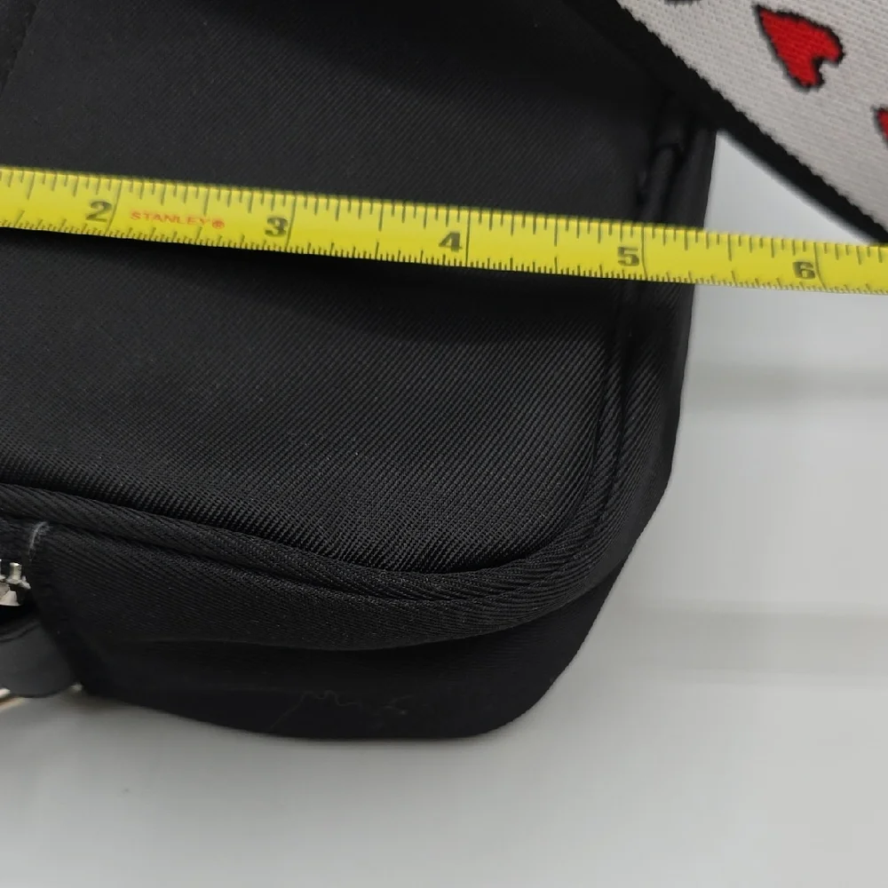 Brighton Black Crossbody Bag with Red Accents